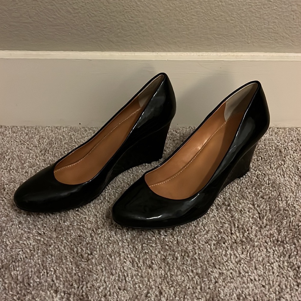 Black J Crew wedge heel